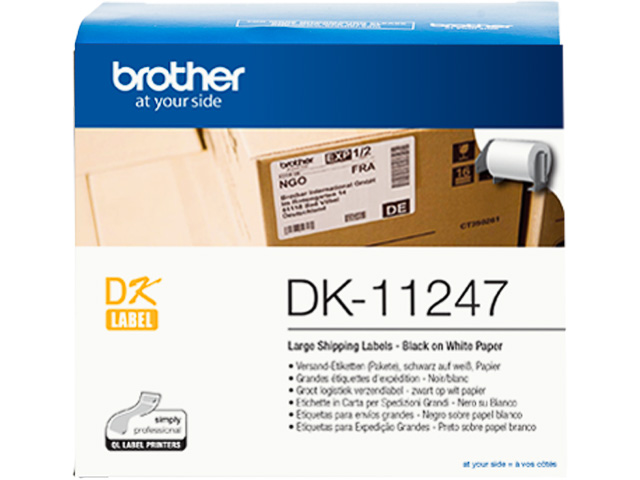 DK11247 BROTHER QL1100 LABELS WHITE 180pcs/roll 103x164mm 1
