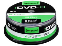 INTENSO DVD-R 4.7GB 16x (25) CB 4101154 Cake Box