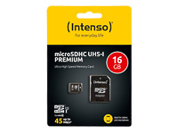 INTENSO MICRO SDHC KARTE UHS-I 16GB 3423470 45MB/s mit Adapter