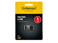 INTENSO MICRO LINE USB STICK 8GB 3500460 16,5MB/s USB 2.0 schwarz