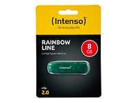 INTENSO RAINBOW LINE USB STICK 8GB 3502460 28MB/s USB 2.0 gruen